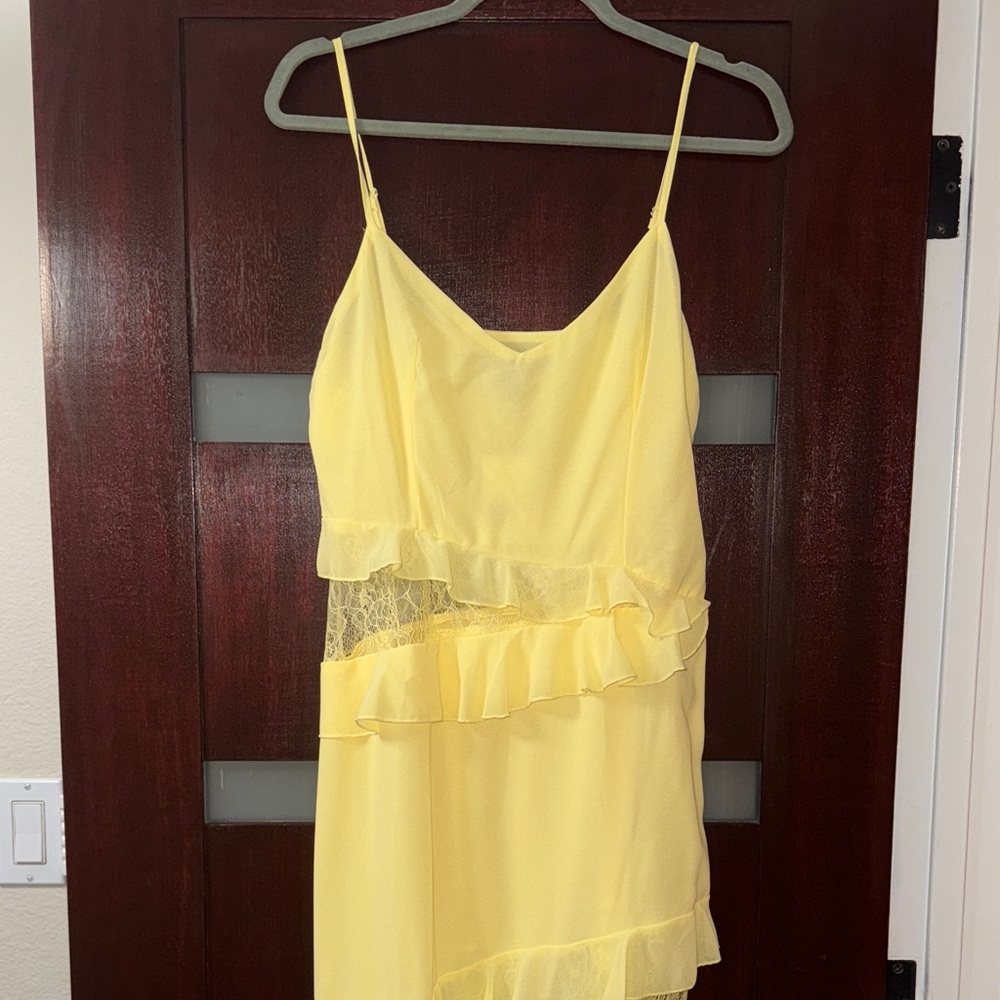 Forever 21 Yellow Ruffle Maxi Dress